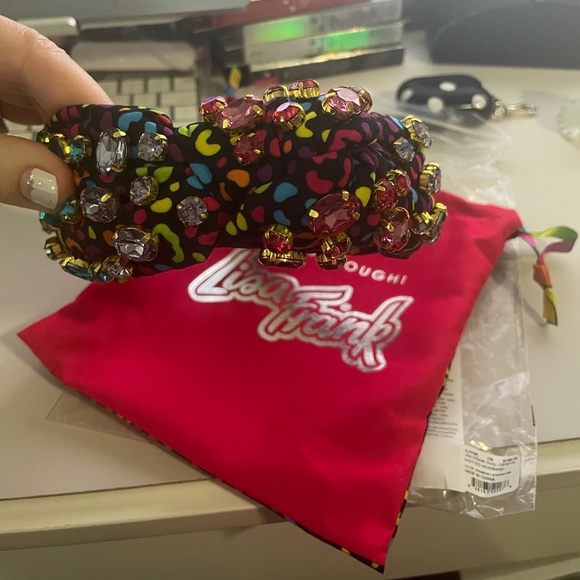 Lele Sadoughi x lisa frank bright rainbow leopard knot crystal headband new - Picture 12 of 17